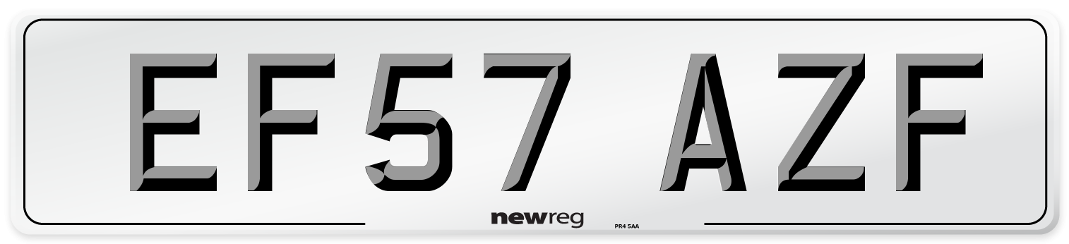 EF57 AZF Number Plate from New Reg